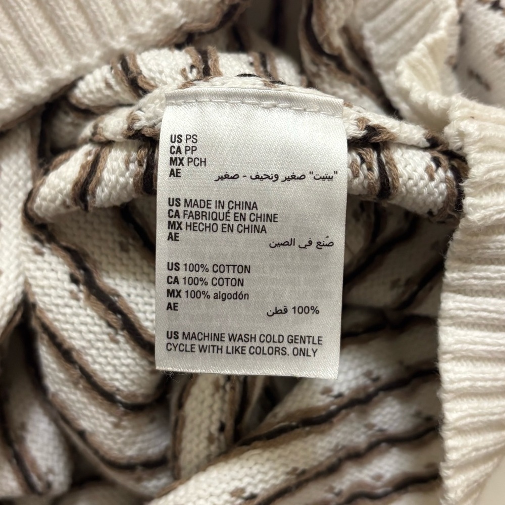 Karen Scott Turtleneck Sweater Winter White Birdseye Size Petite Small PS Cotton - Picture 5 of 5
